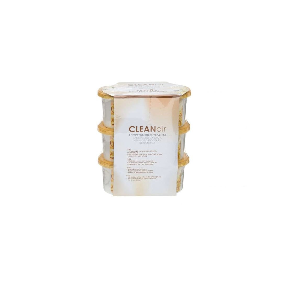 Set 3 dezumidificatoare pasive, 100 g x 3 buc, cu parfum discret de vanilie, potrivit pentru spatii de pana la 35 m², rulote 