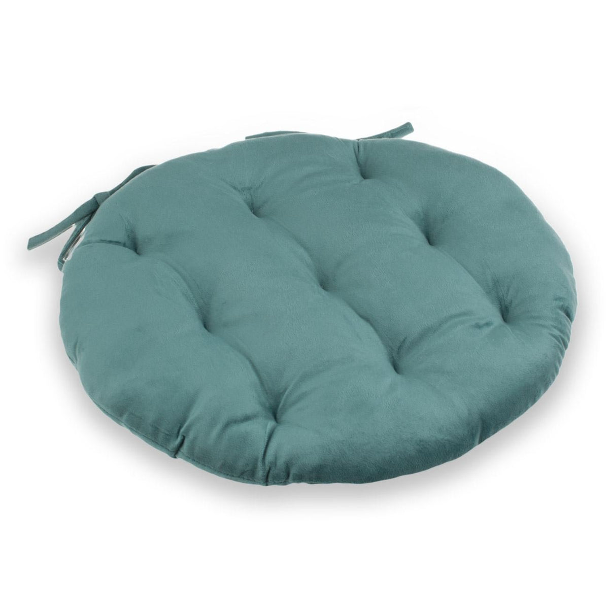 Perna pentru scaun, rotunda cu doua fete, catifea, verde menta, 40x4cm