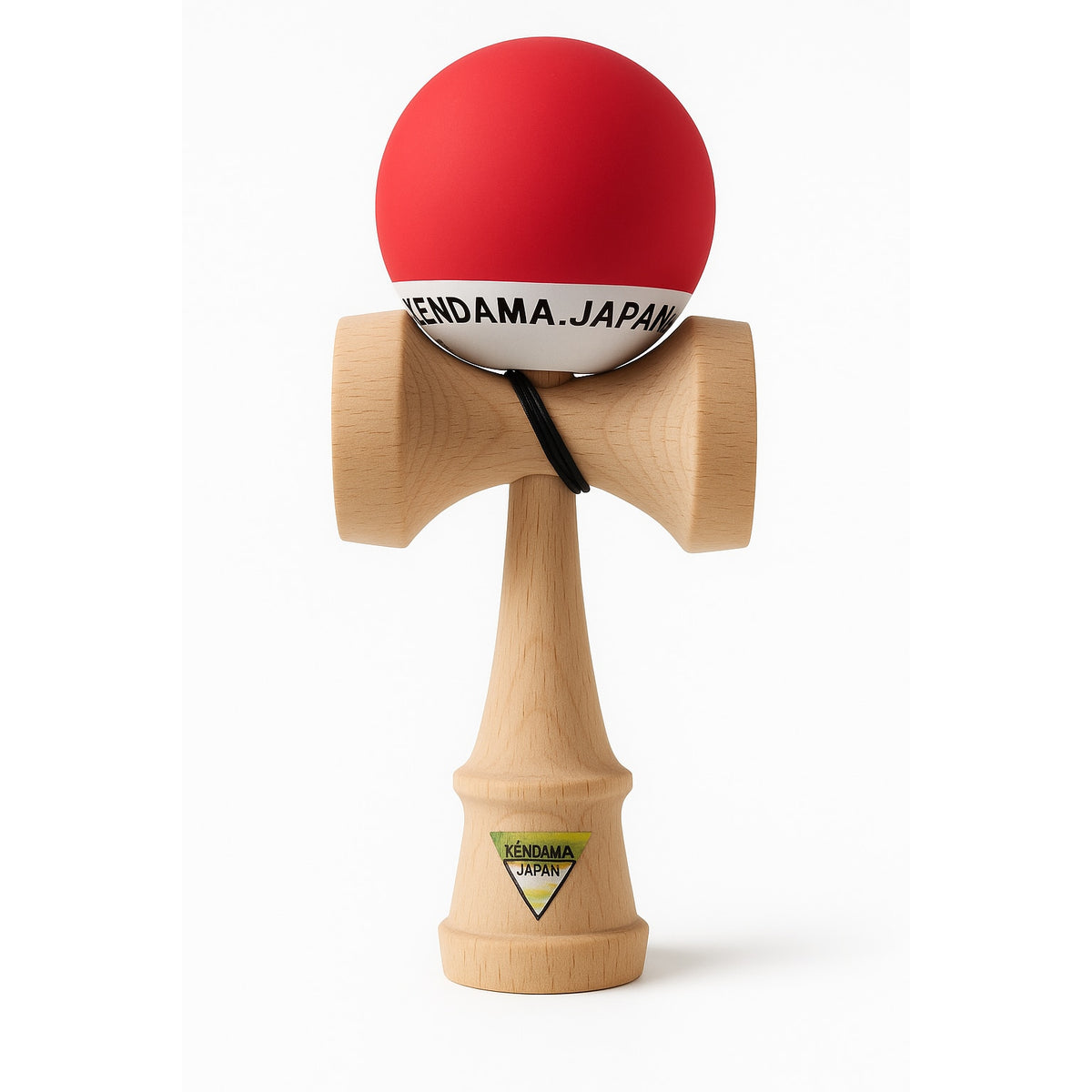 Kendama profesionala, 18 cm, rosu cu alb, Material lemn, Pentru copii