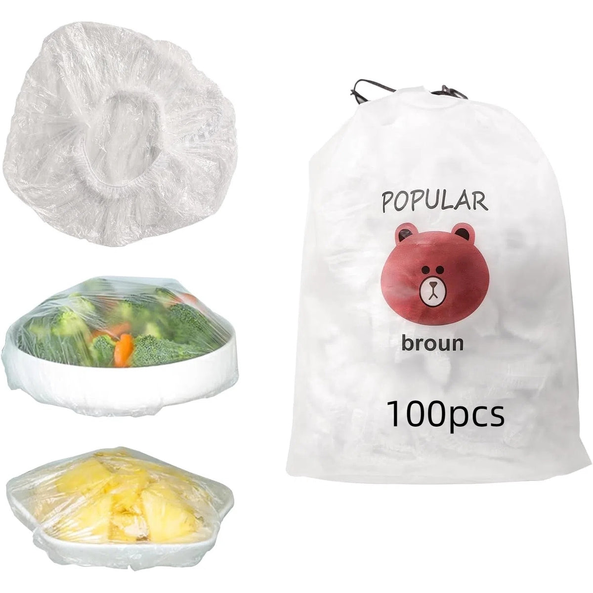 Set 100 bucati folie alimentara elastica, folie elastic, folie alimentarabio, yadada, rezistenta, impermeabila, Intindere38cm
