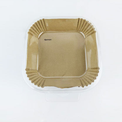Set 100 folii pentru prajit, Senmase, Hartie, Unica folosinta, Patrat, 16x16x4.5 cm, Maro