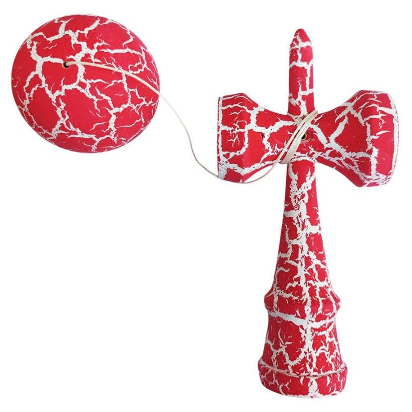 Kendama Profesionala, Bila din lemn, Design artistic cu finisaj Crapatura + Sticker pentru Telefon, 111KD