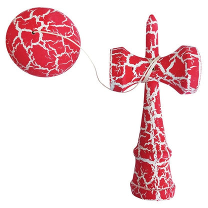 Kendama Profesionala, Bila din lemn, Design artistic cu finisaj Crapatura + Sticker pentru Telefon, 111KD