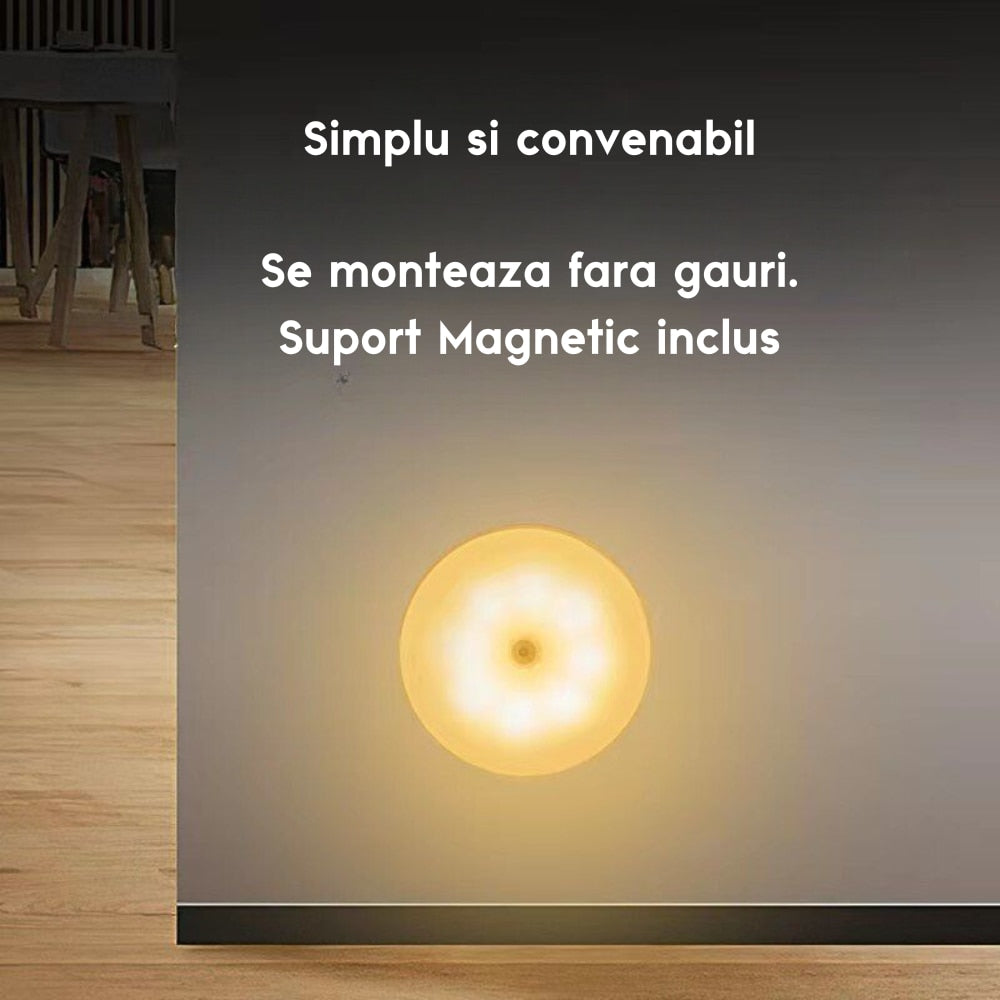 Set 4 Lampi LED 2W cu senzori de lumina / miscare, incarcare USB