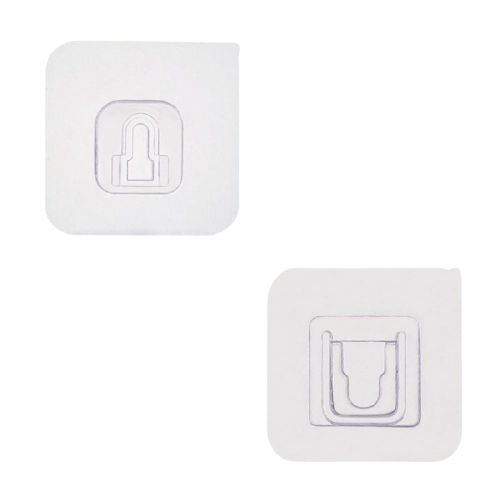 Set 10 Carlig Dublu Autoadeziv 6 x 6 x 1 cm