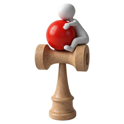 Kendama Profesionala, Bila din lemn, Design artistic cu finisaj Crapatura + Sticker pentru Telefon, 111KD