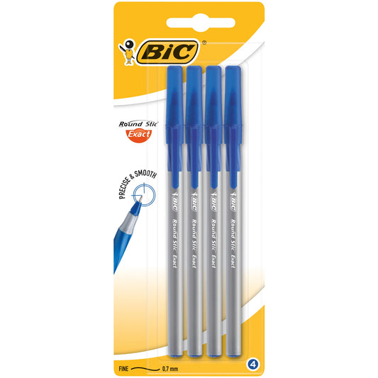 Pix BIC Round Stic Exact, Albastru, 4 buc