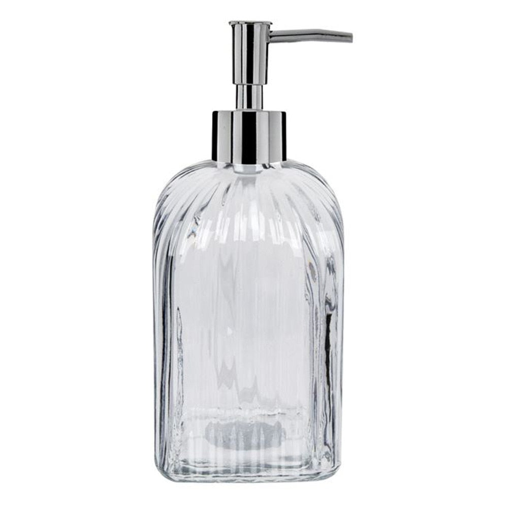 Dozator sapun lichid ISj1498, Sticla, 500 ml, H 20 cm, Negru