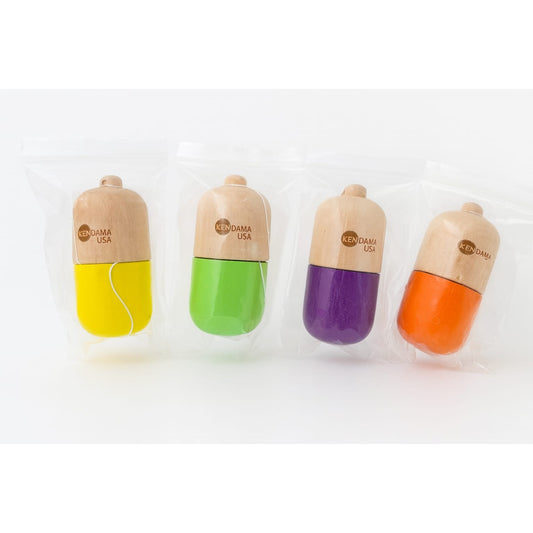 Kendama din lemn tip Pill, diverse culori, 11 cm