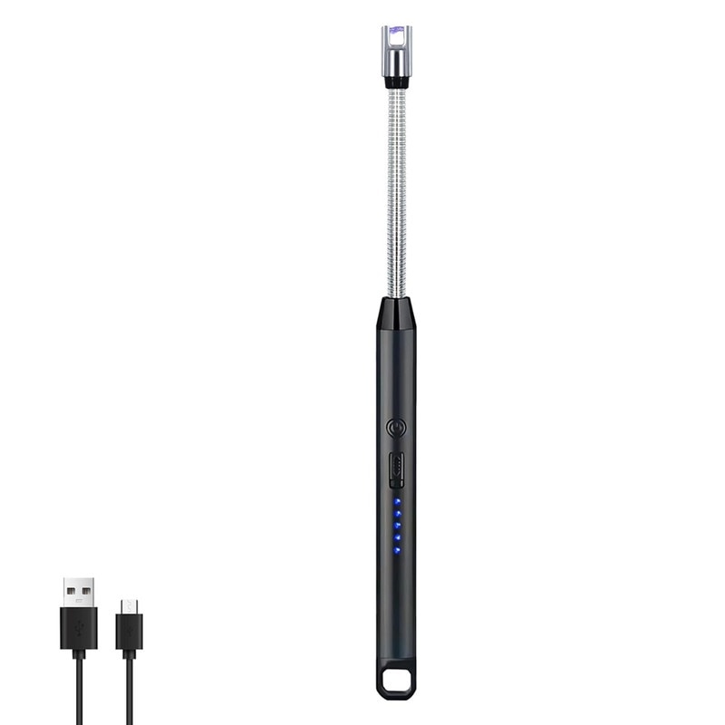 Bricheta electrica reincarcabila, rotativa 360°, anti-vant, afisaj LED, negru, 1.5x25cm
