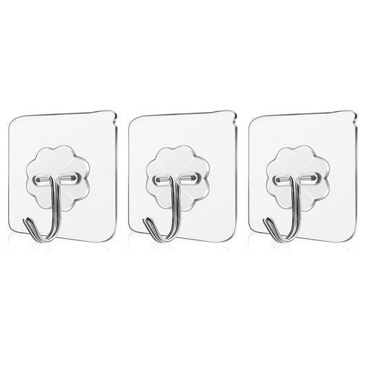 Set 3 carlige baie, Plastic, 15kg, Transparent