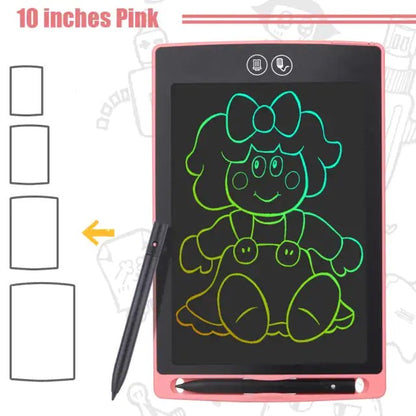 Tableta digitala color LCD Panel, 10 inch, pentru scris si desenat, 27 cm, roz, 3 ani+