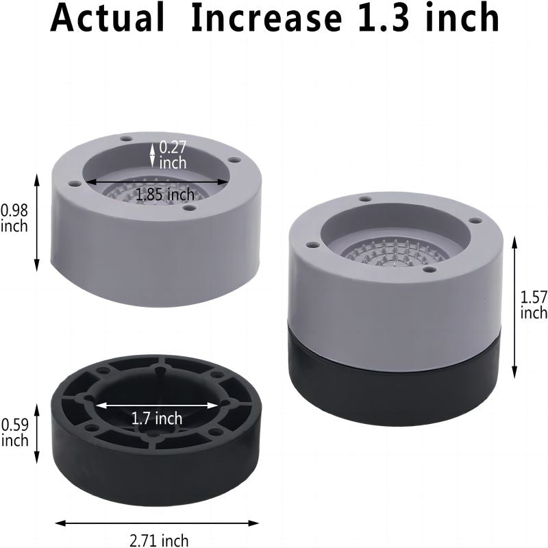 Set 4 Accesoriu, picioare-suporturi, negru deschis/gri deschis, Tampon Anti-Vibratie, Suport Anti-Zgomot si Antiderapante pen