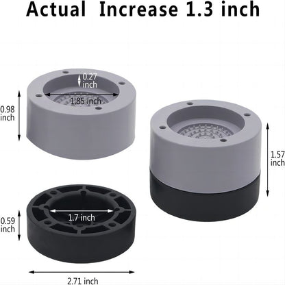Set 4 Accesoriu, picioare-suporturi, negru deschis/gri deschis, Tampon Anti-Vibratie, Suport Anti-Zgomot si Antiderapante pen