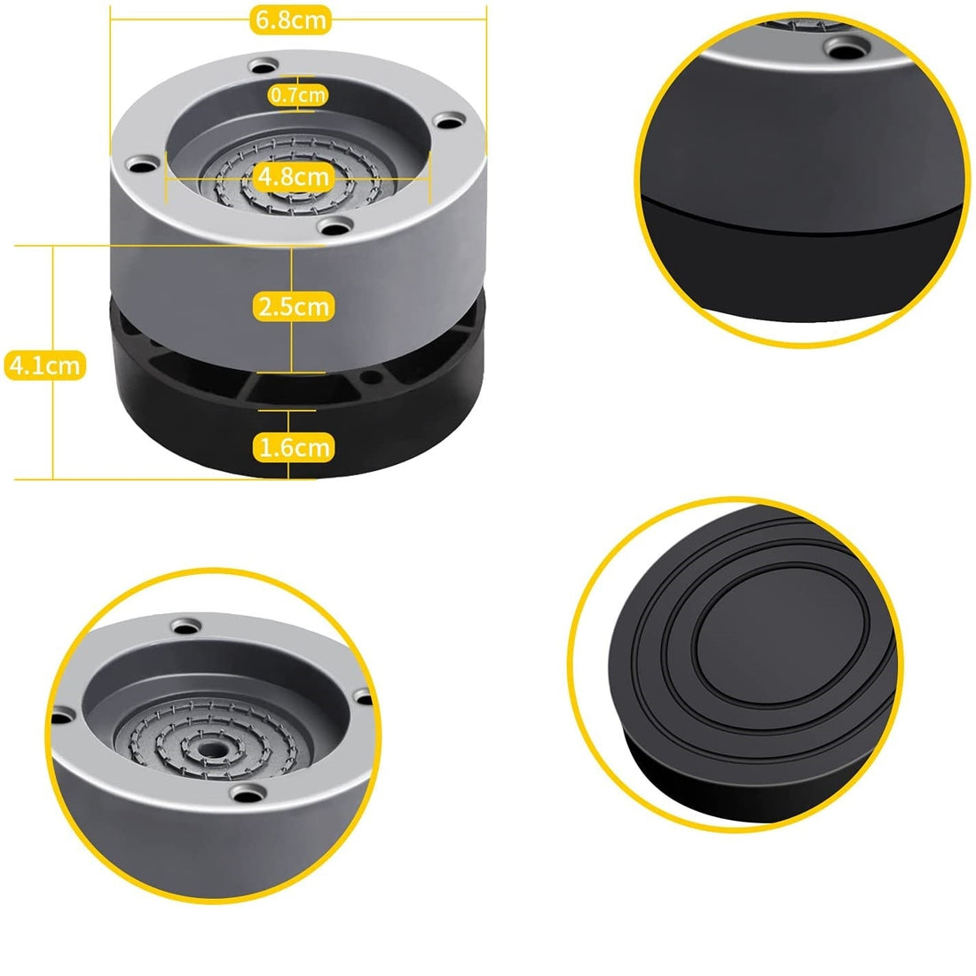 Set 4 Picioruse, Anti-Zgomot si Antiderapante pentru Masina de Spalat