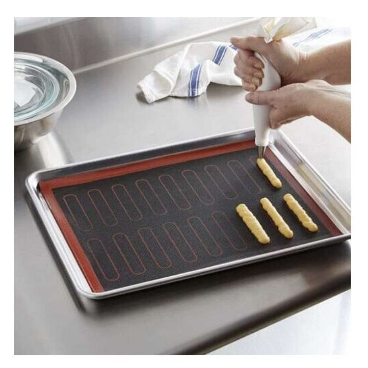 Covoras din silicon reutilizabil pentru copt, microperforat, fata dubla, fibra de sticla, 30x40 cm, Ideal®