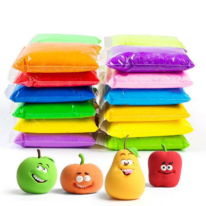 Set Plastilina inteligenta, Modelling Clay, 12 pungi, multicolora, cu accesorii, 120 grame