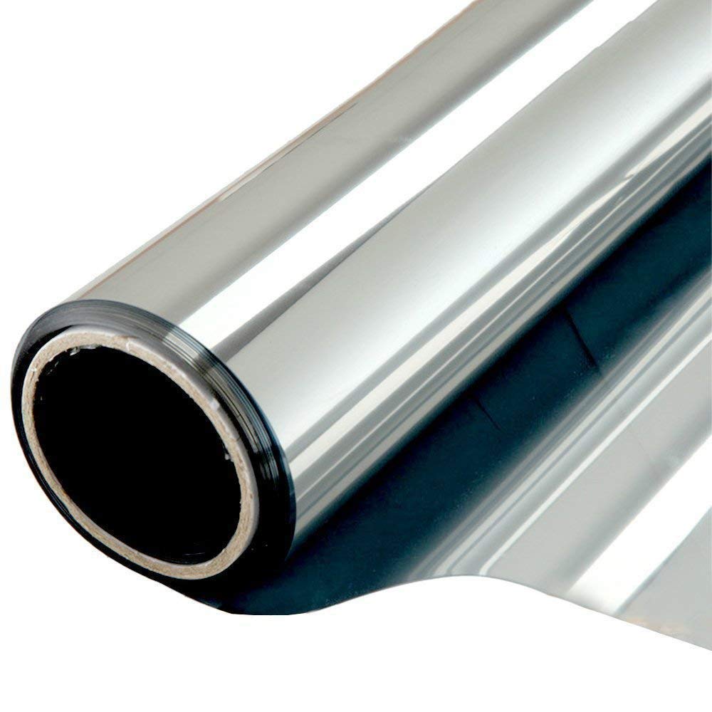 Folie reflexiva pentru geamuri interioare, cu efect de oglinda, protectie solara UV, 60x300 cm, argintiu Aden Depo