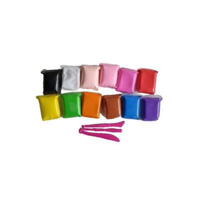 Set Plastilina Inteligenta, Magic Clay, 12 Pungi, cu Accesorii de Modelare, Multicolor, + 3 ani