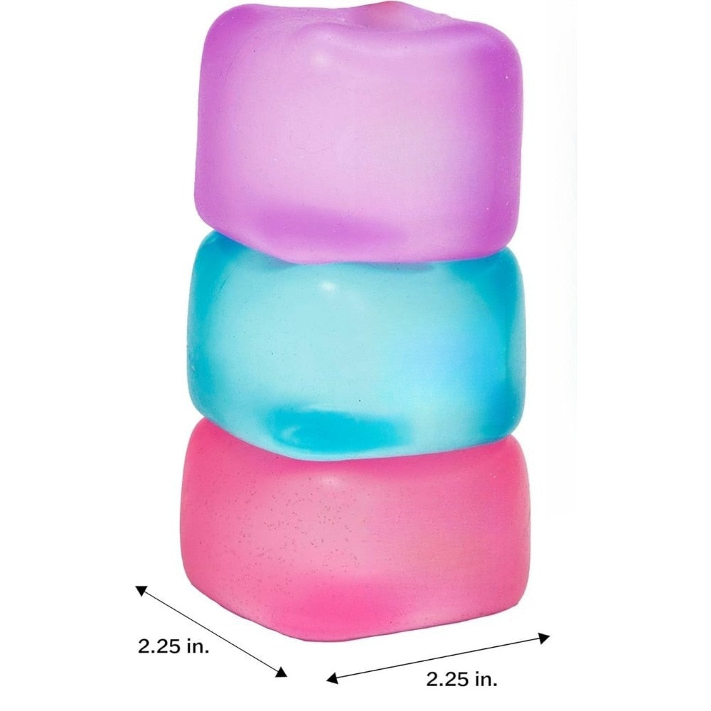 Jucarie squishy, gel cub de gheata, antistres, roz