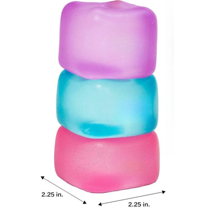 Jucarie squishy, gel cub de gheata, antistres, roz