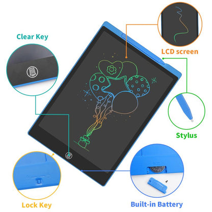 Tableta digitala LCD Panel, 10 inch, pentru scris si desenat, 27 cm, albastru, 3 ani+