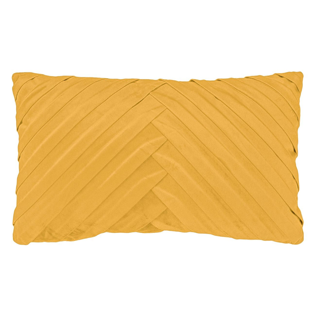 Perna Decorativa Galben Mustar Velvet cu Dungi Reliefate pentru Canapea 50x30cm