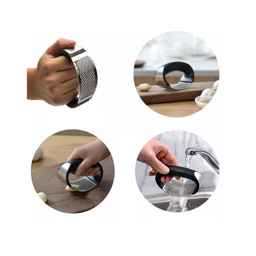 Presa pentru usturoi manuala, curbata, inox, usor de curatat