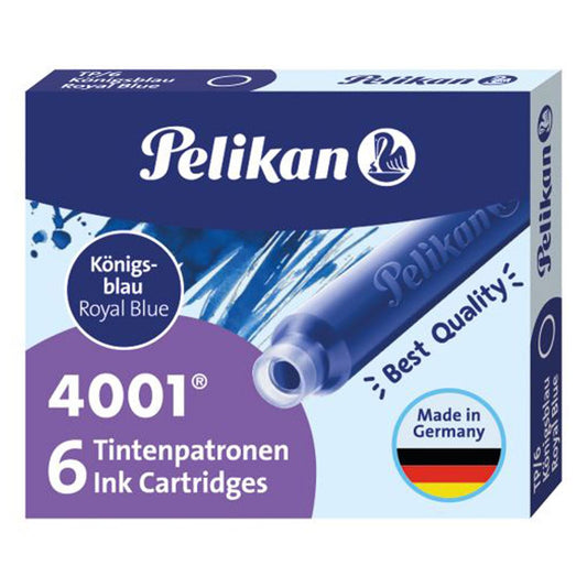 Set Rezerve Cerneala Stilou, Pelikan, 4001, Albastru Regal, 12 Bucati