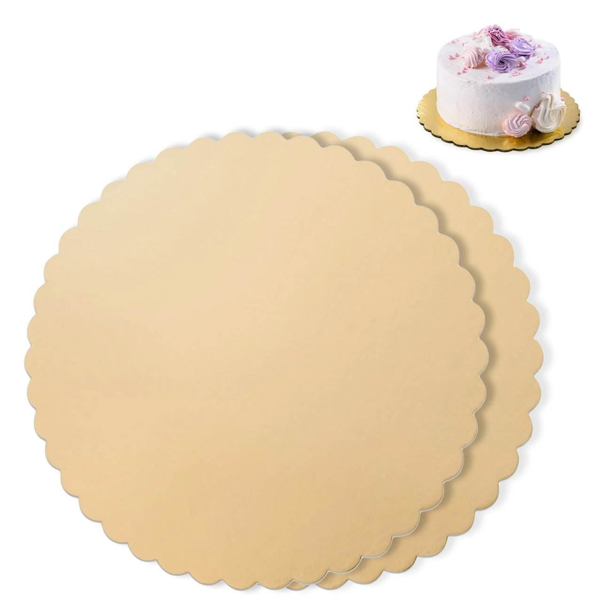 Suporturi baza din carton auriu pentru tort ø30cm - 2buc