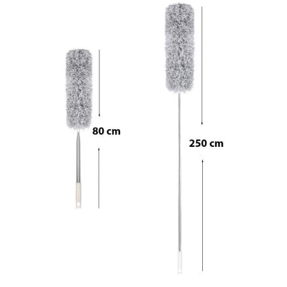 Pamatuf telescopic pentru praf si paianjeni, gri, maner extensibil pana la 250 cm