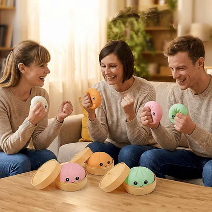 Jucarie Squishy Tip Bao/Dumpling Kawaii, Antistres, Multicolor, Material Moale, Reutilizabila, Cadou Copii si Adulti, De Cole