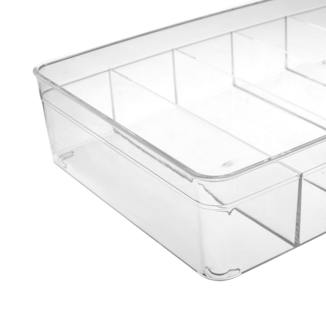 Organizator pentru sertar, 5 compartimente, plastic, transparent, 30x21x7.5cm