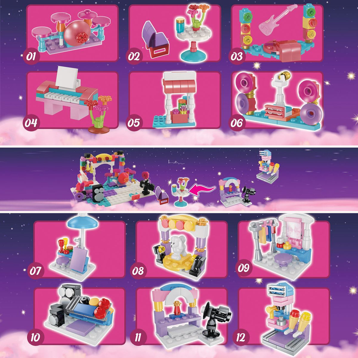 Cuburi de Constructie Accesorii (Blind Box)