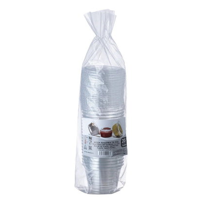 Boluri din Plastic Rotunde Transparente Reutilizabile cu Capac 165ml - 20buc
