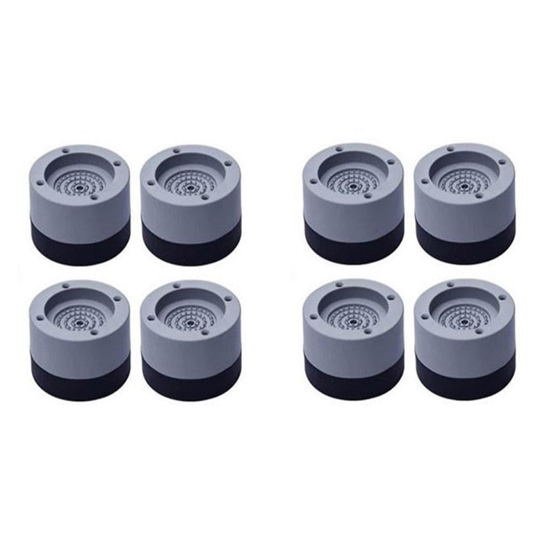 Set 8 Picioruse Suport Anti-Zgomot si Antiderapante pentru masina de spalat, uscator haine, plastic, gri, 6 x 3 cm