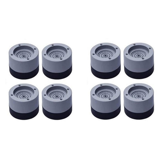 Set 8 Picioruse Suport Anti-Zgomot si Antiderapante pentru masina de spalat, uscator haine, plastic, gri, 6 x 3 cm