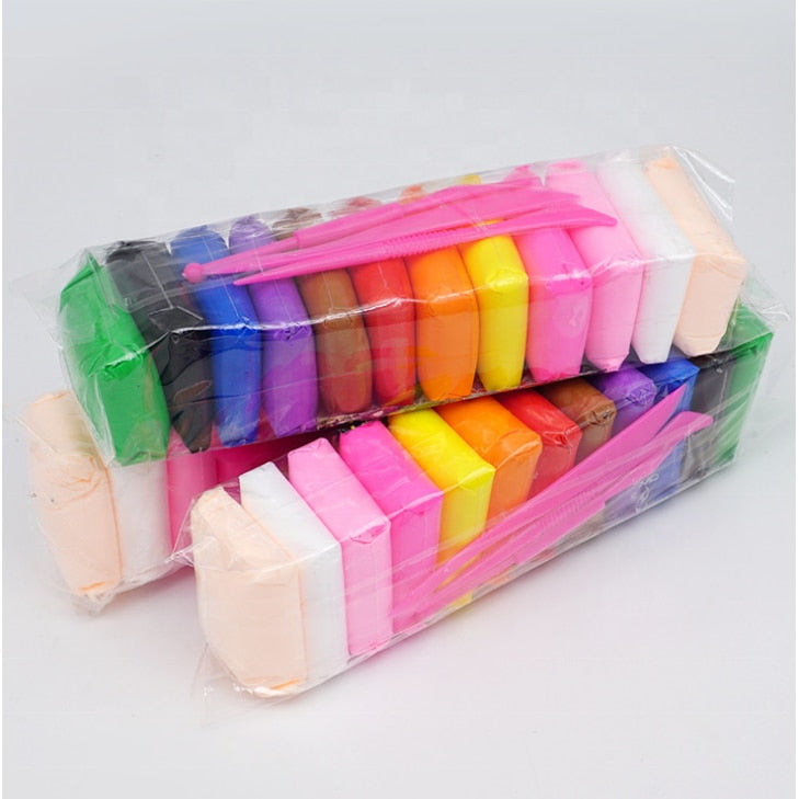Set Plastilina Inteligenta, Magic Clay, 36 Pungi, cu Accesorii de Modelare, Multicolor, + 3 ani