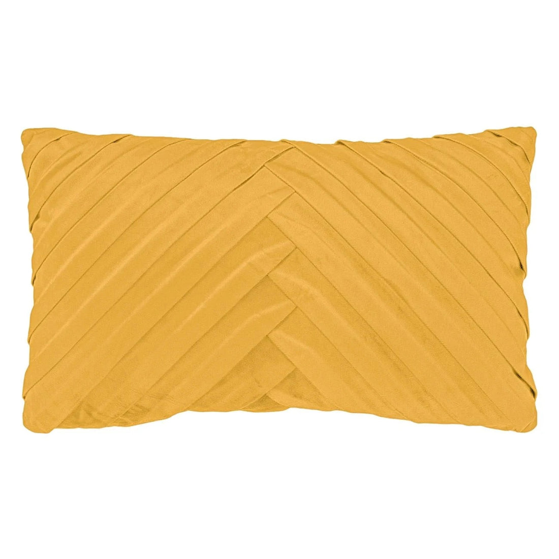 Perna Decorativa Galben Mustar Velvet cu Dungi Reliefate pentru Canapea 50x30cm