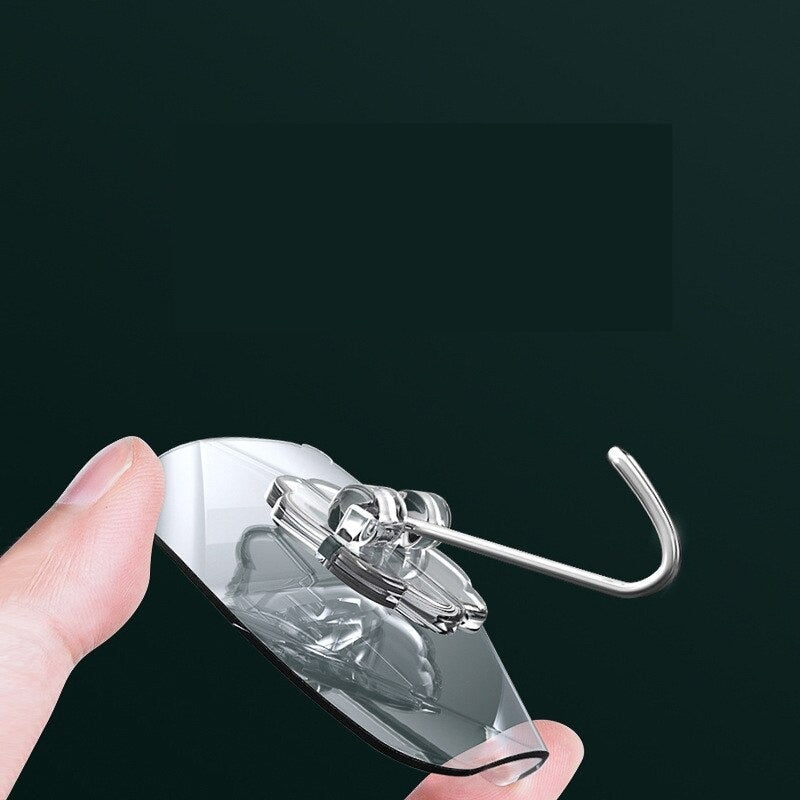 Set 3 Cuiere cu adeziv super rezistent, suport baie, suport prosop/halat, 3 agatatori cuier autoadeziv, transparent