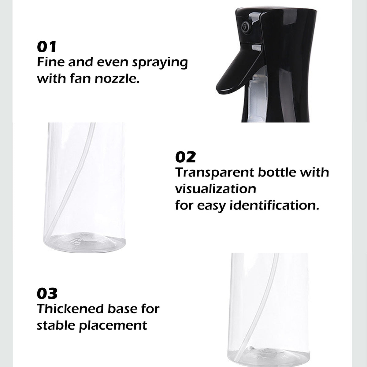 Set 2 pulverizatoare, Axroad Mall, Capacitatea 300 ml, Rezistent la scurgeri, Pulverizare la 360 de grade, Reincarcabile, Des
