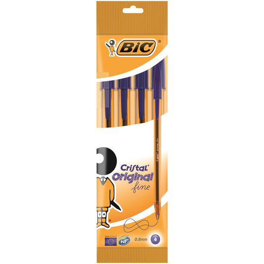 Pix Bic Cristal Fine albastru, 4 buc/set