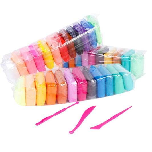 Set Plastilina Inteligenta, Magic Clay, 36 Pungi, cu Accesorii de Modelare, Multicolor, + 3 ani