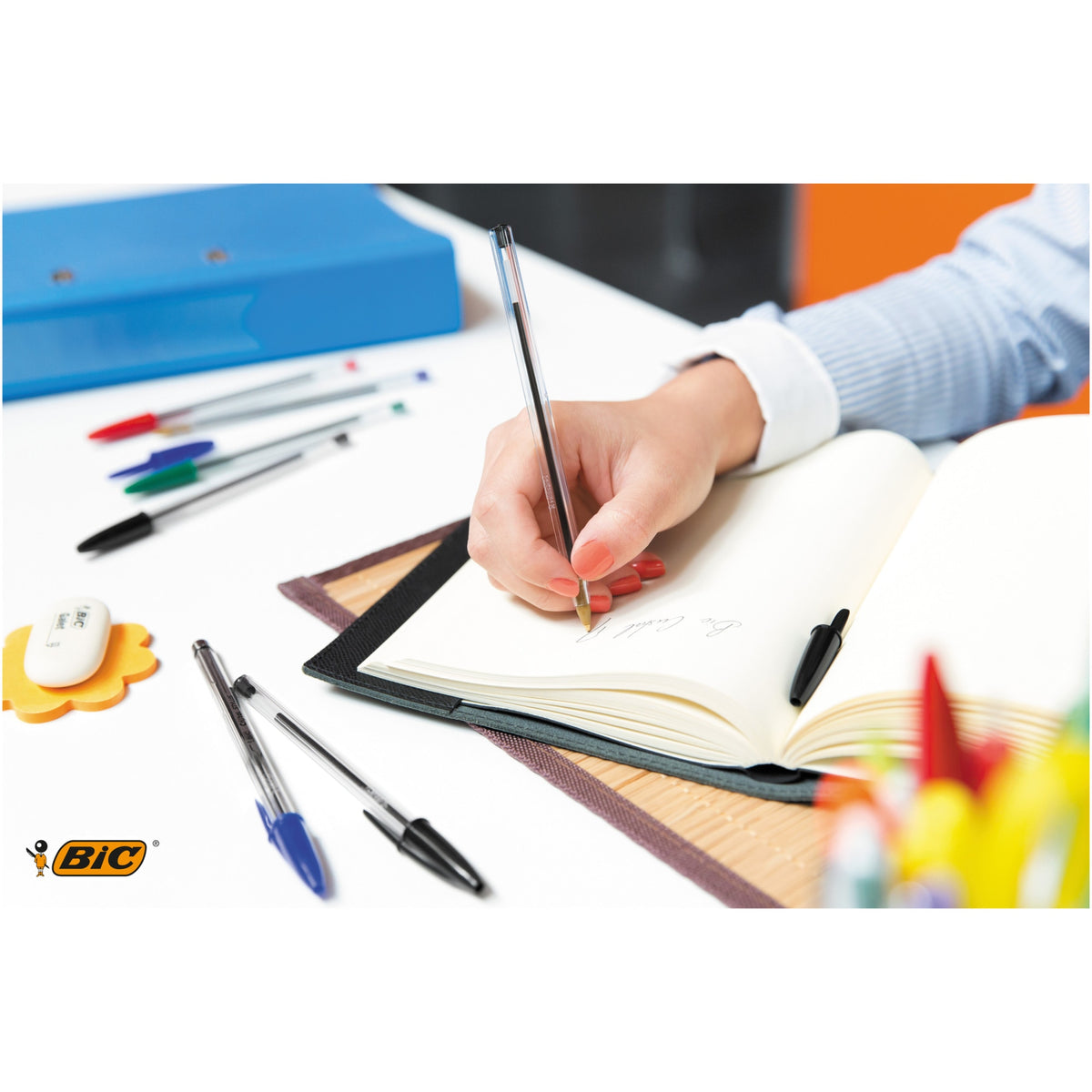 Set 4 bucati pix BIC Cristal Medium, asortate