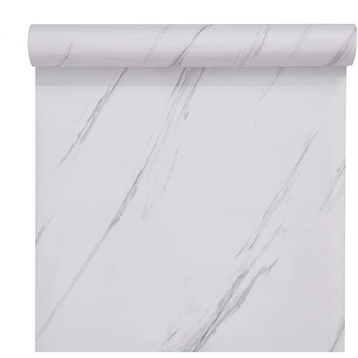 Tapet autoadeziv tip marmura, alba, 60x 300 cm