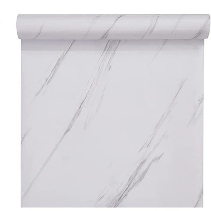 Tapet autoadeziv tip marmura, alba, 60x 300 cm