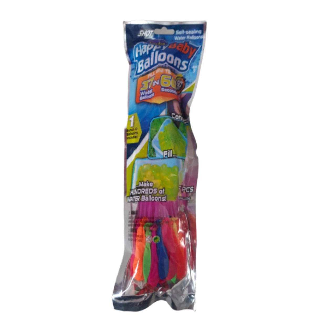 Set 222 baloane cu apa, umplere rapida multicolor, 6x37 buc