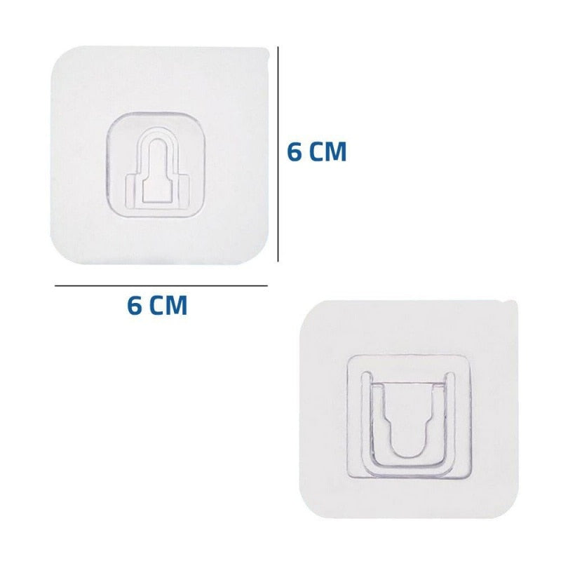 Set 10 Carlig Dublu Autoadeziv 6 x 6 x 1 cm