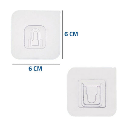 Set 10 Carlig Dublu Autoadeziv 6 x 6 x 1 cm