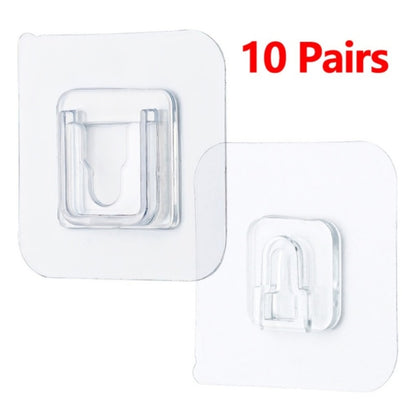Set 10 Carlig Dublu Autoadeziv 6 x 6 x 1 cm